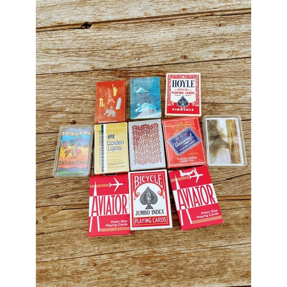 Vintage Lot of 11 Playing Card Decks Bicycle, Hoyle, Advertising NOS - Picture 11 of 11